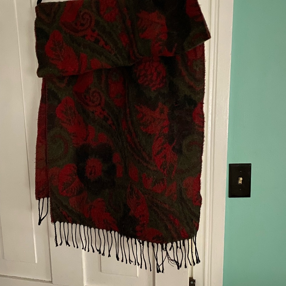 Red and Green Floral Scarf